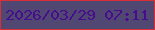 文字の大きさ：2、枠の色：d82e35、背景の色：504873、文字の色：470d8c 無料ブログパーツのブログ時計