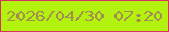 文字の大きさ：1、枠の色：d82f65、背景の色：b3f10e、文字の色：a48d4f 無料ブログパーツのブログ時計