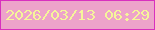 文字の大きさ：1、枠の色：d830be、背景の色：eda3ca、文字の色：f5f59a 無料ブログパーツのブログ時計