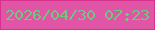 文字の大きさ：2、枠の色：d8318d、背景の色：e055a5、文字の色：6fc97d 無料ブログパーツのブログ時計