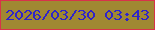 文字の大きさ：4、枠の色：d8324a、背景の色：a08832、文字の色：2e24ca 無料ブログパーツのブログ時計