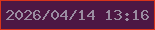 文字の大きさ：4、枠の色：d8341a、背景の色：4d1744、文字の色：9a8ca1 無料ブログパーツのブログ時計