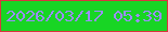 文字の大きさ：5、枠の色：d8363f、背景の色：18d524、文字の色：9b8dfd 無料ブログパーツのブログ時計