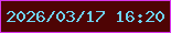 文字の大きさ：5、枠の色：d836ed、背景の色：4e0404、文字の色：6ed3f2 無料ブログパーツのブログ時計