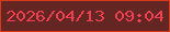 文字の大きさ：5、枠の色：d83919、背景の色：642623、文字の色：ef3f51 無料ブログパーツのブログ時計