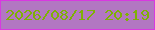 文字の大きさ：5、枠の色：d839e0、背景の色：b277c2、文字の色：7eb105 無料ブログパーツのブログ時計