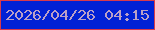文字の大きさ：3、枠の色：d83a4b、背景の色：0121d5、文字の色：baa0c7 無料ブログパーツのブログ時計