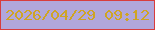 文字の大きさ：3、枠の色：d83d3d、背景の色：b1a7db、文字の色：cfa424 無料ブログパーツのブログ時計