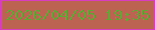 文字の大きさ：5、枠の色：d83dbf、背景の色：bd6351、文字の色：5ea933 無料ブログパーツのブログ時計