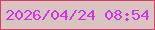 文字の大きさ：5、枠の色：d83f68、背景の色：d9c4c2、文字の色：cc37e4 無料ブログパーツのブログ時計