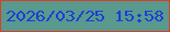 文字の大きさ：4、枠の色：d84027、背景の色：59998e、文字の色：1c3cd8 無料ブログパーツのブログ時計
