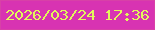 文字の大きさ：5、枠の色：d841a7、背景の色：d833b2、文字の色：e2f75b 無料ブログパーツのブログ時計
