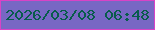 文字の大きさ：3、枠の色：d843c6、背景の色：7867c4、文字の色：085c4b 無料ブログパーツのブログ時計