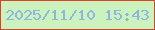 文字の大きさ：4、枠の色：d8442a、背景の色：ccf3bd、文字の色：8db5df 無料ブログパーツのブログ時計