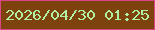 文字の大きさ：5、枠の色：d84689、背景の色：7e420e、文字の色：aff0a2 無料ブログパーツのブログ時計