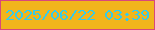 文字の大きさ：3、枠の色：d8487b、背景の色：f1b51c、文字の色：34cbea 無料ブログパーツのブログ時計
