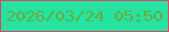 文字の大きさ：5、枠の色：d84a65、背景の色：26e3a2、文字の色：67ad3f 無料ブログパーツのブログ時計