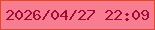 文字の大きさ：2、枠の色：d84b3a、背景の色：f87d91、文字の色：9f0d37 無料ブログパーツのブログ時計