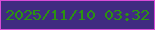 文字の大きさ：5、枠の色：d84cd7、背景の色：402b80、文字の色：2b9310 無料ブログパーツのブログ時計
