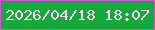 文字の大きさ：1、枠の色：d852dc、背景の色：15a83a、文字の色：fcc9fa 無料ブログパーツのブログ時計