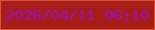 文字の大きさ：1、枠の色：d85335、背景の色：a91d19、文字の色：9612be 無料ブログパーツのブログ時計