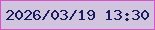 文字の大きさ：3、枠の色：d853c9、背景の色：d1c4de、文字の色：161e5d 無料ブログパーツのブログ時計
