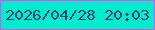 文字の大きさ：5、枠の色：d853f0、背景の色：00eccc、文字の色：1b4571 無料ブログパーツのブログ時計
