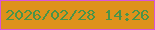 文字の大きさ：2、枠の色：d854d9、背景の色：de921b、文字の色：499449 無料ブログパーツのブログ時計