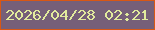 文字の大きさ：5、枠の色：d85714、背景の色：765f78、文字の色：e2eb9d 無料ブログパーツのブログ時計