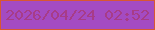 文字の大きさ：5、枠の色：d85732、背景の色：a44bc2、文字の色：a73c88 無料ブログパーツのブログ時計