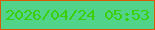 文字の大きさ：4、枠の色：d85907、背景の色：51d38a、文字の色：3dce09 無料ブログパーツのブログ時計