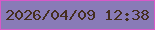 文字の大きさ：2、枠の色：d859c8、背景の色：897bb7、文字の色：452e1f 無料ブログパーツのブログ時計