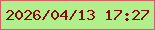 文字の大きさ：5、枠の色：d85d65、背景の色：b1ef8d、文字の色：860c0a 無料ブログパーツのブログ時計