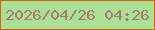 文字の大きさ：4、枠の色：d8600c、背景の色：a9e294、文字の色：ac7776 無料ブログパーツのブログ時計