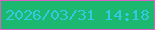 文字の大きさ：1、枠の色：d861c6、背景の色：1db870、文字の色：32c9e2 無料ブログパーツのブログ時計