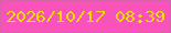 文字の大きさ：4、枠の色：d862aa、背景の色：f952ba、文字の色：f1dd04 無料ブログパーツのブログ時計
