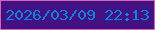 文字の大きさ：5、枠の色：d862b3、背景の色：421285、文字の色：1180e0 無料ブログパーツのブログ時計