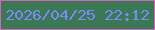 文字の大きさ：1、枠の色：d862c0、背景の色：3b7854、文字の色：7b8afa 無料ブログパーツのブログ時計