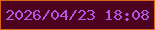 文字の大きさ：2、枠の色：d86419、背景の色：4d0220、文字の色：b357e5 無料ブログパーツのブログ時計