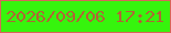文字の大きさ：2、枠の色：d86558、背景の色：36f40d、文字の色：b16435 無料ブログパーツのブログ時計