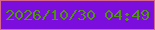 文字の大きさ：2、枠の色：d8658c、背景の色：7b0edc、文字の色：509212 無料ブログパーツのブログ時計