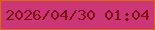 文字の大きさ：1、枠の色：d86912、背景の色：cc3576、文字の色：7a120e 無料ブログパーツのブログ時計