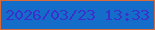 文字の大きさ：4、枠の色：d86a3a、背景の色：156dca、文字の色：3a30cc 無料ブログパーツのブログ時計