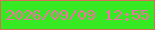文字の大きさ：2、枠の色：d86d58、背景の色：37e923、文字の色：f16ea2 無料ブログパーツのブログ時計