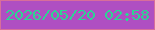 文字の大きさ：1、枠の色：d86e9a、背景の色：af4fc2、文字の色：2cd593 無料ブログパーツのブログ時計