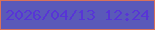 文字の大きさ：1、枠の色：d8715a、背景の色：5a59b9、文字の色：5835d6 無料ブログパーツのブログ時計