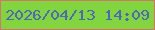 文字の大きさ：5、枠の色：d87170、背景の色：82d63d、文字の色：5065be 無料ブログパーツのブログ時計
