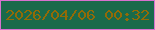 文字の大きさ：3、枠の色：d871cf、背景の色：1a6a4b、文字の色：926a07 無料ブログパーツのブログ時計