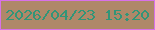 文字の大きさ：5、枠の色：d871e9、背景の色：af8869、文字の色：329578 無料ブログパーツのブログ時計