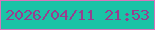 文字の大きさ：1、枠の色：d874bb、背景の色：1ac3a6、文字の色：983d8e 無料ブログパーツのブログ時計